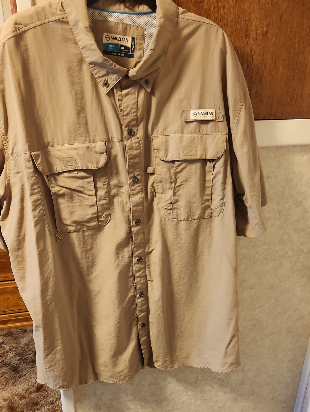 Magellan Outdoors Tan Short-Sleeve Utility Shirt